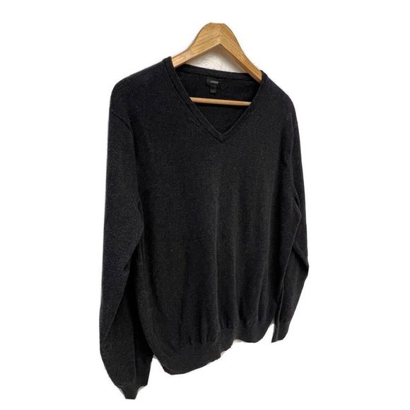 J Crew Sweater Small Mens 5% Cashmere Dark Blue / Grey V Neck Pullover - Picture 1 of 3